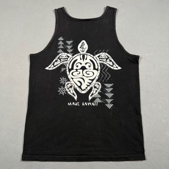 Alstyle Other - Vintage Maui Hawaii Tank Top Mens Medium Black Turtle Graphic Sleeveless T Shirt